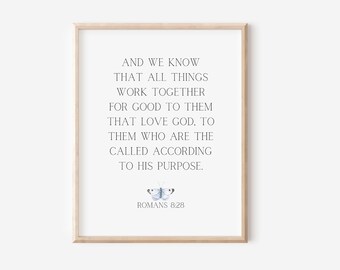 Romans 8:28 Scripture Printable, And We Know That All Things Work Together Printable