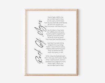 Rock of Ages Hymn Art - Etsy