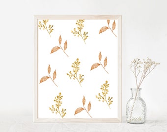 Fall Leaves Printable, Thanksgiving Printable, Fall Wall Art