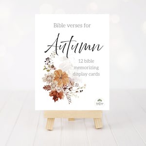 Autumn Bible Memory Cards, Fall Memory Display Cards, Memory Verse Cards