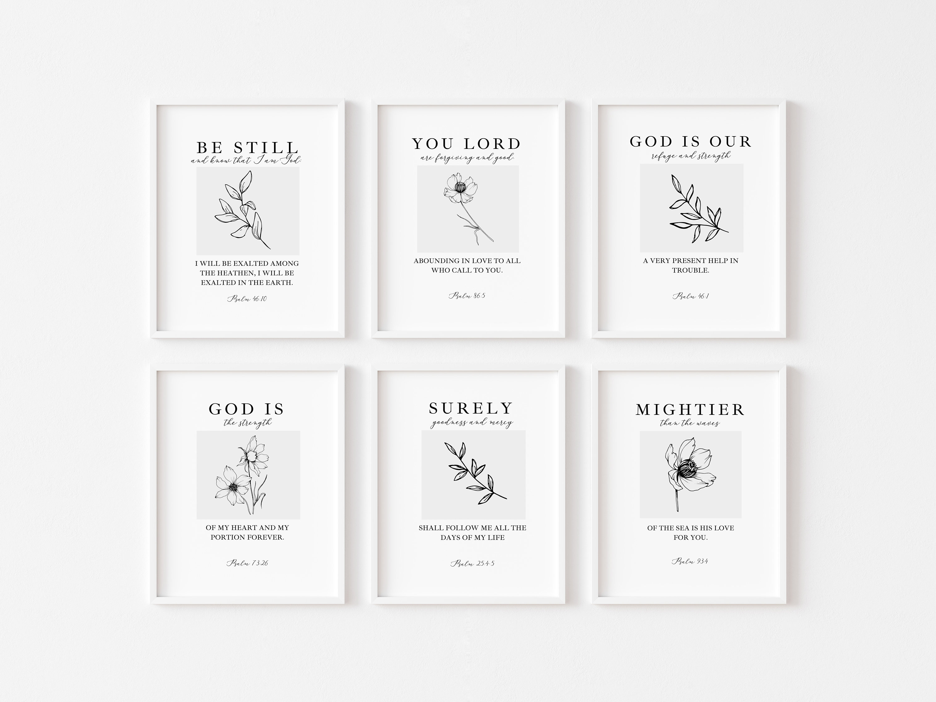 Psalms Printable Set Psalms Bundle Prints Scripture Printable