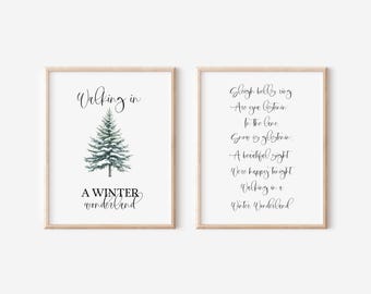 walking In A Winter Wonderland Digital Print, Christmas Song Download Prints, Christmas Wall Art