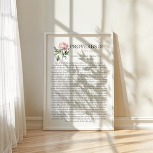Provérbios 31 para imprimir, Escrituras para o Dia das Mães para imprimir, Textos cristãos para imprimir, Arte de parede inspiradora
