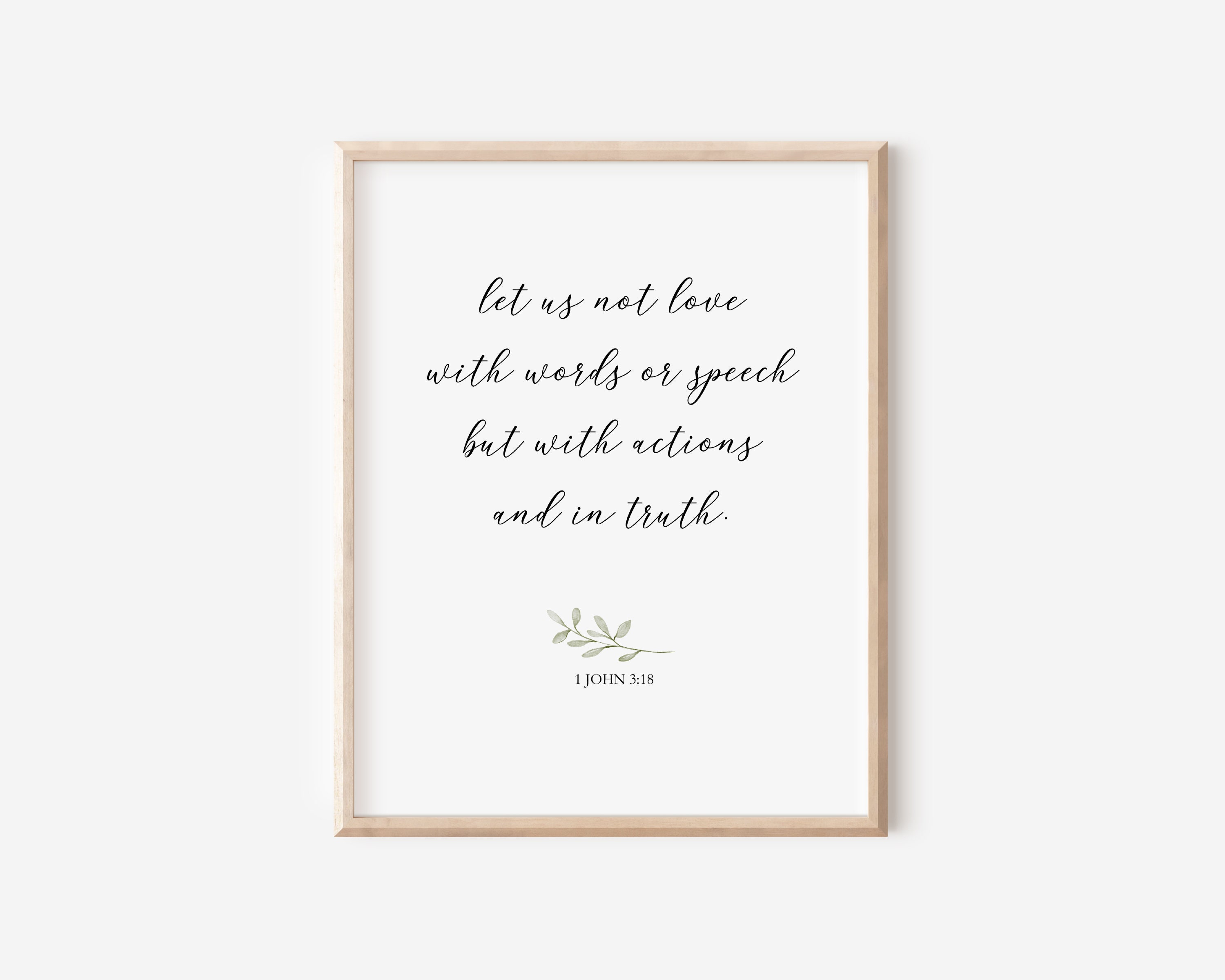 1 John Printable, Let Us Not Love With Words or Speech, Scripture ...
