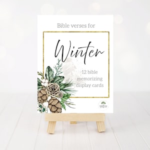 Winter Bible Memory Cards, Christmas Memory Display Cards, Memory Verse Cards