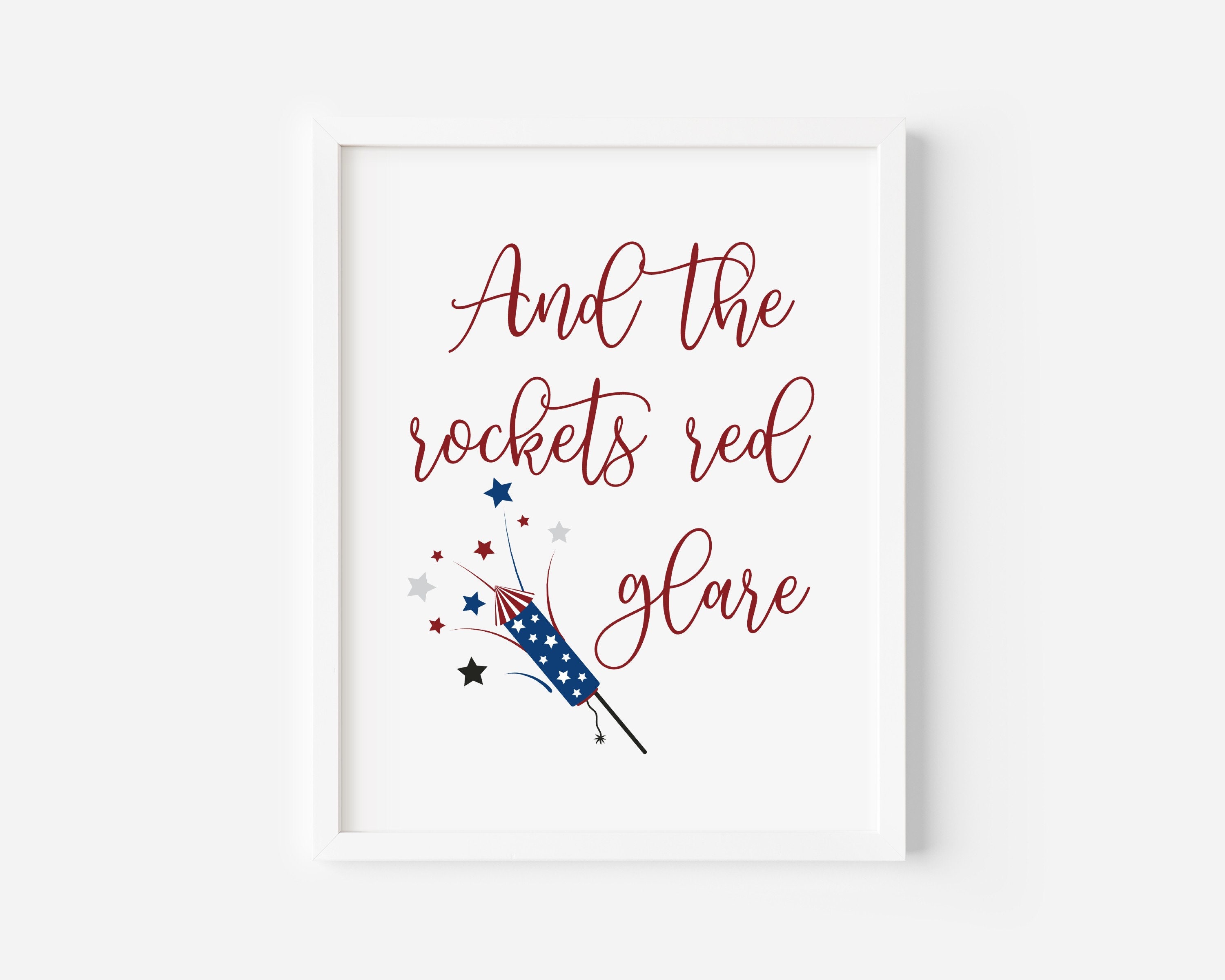 Star Spangled Banner Digital Printables, Lyric Song Printable, Memorial ...