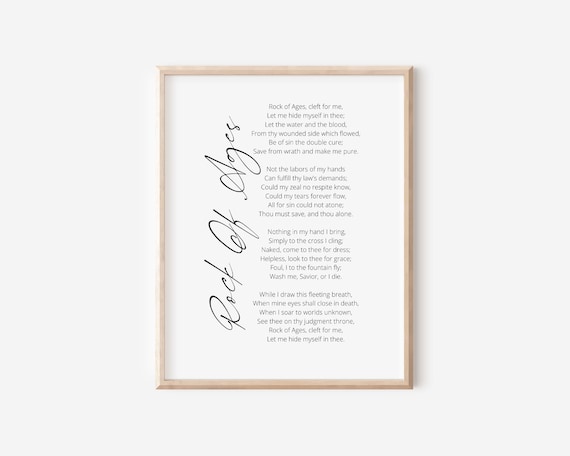 Rock of Ages Printable Hymn Lyrics Printable Hymns - Etsy