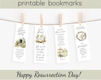 Printable Resurrection Bookmarks, Set Of 4 Easter Bookmarks, Prayer Journal Bookmarks, Christian Gifts