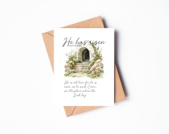 Easter Notecard Printable, 4.25" X 5.5" Resurrection Notecards, Digital download Easter Notecard, Christian Greeting Cards