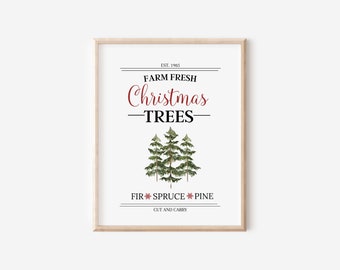Farm Fresh Christmas Trees Digital Print, Christmas Digital Download Print, Farmhouse Christmas Signs