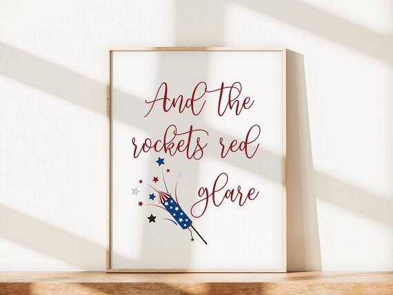 Star Spangled Banner Digital Printables Lyric Song Printable - Etsy