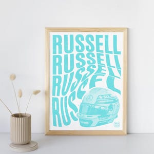 Russell Helmet Poster Print / Print / Formula 1 / Mercedes / Unframed