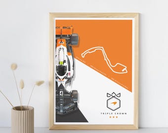 McLaren F1 &#39;Triple Crown Livery&#39; Poster Print 2023 Season / Print / Formula 1 / Unframed
