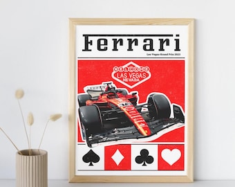 Ferrari F1 &#39;Las Vegas Livery&#39; Poster Print 2023 Season / Print / Formula 1 / Unframed