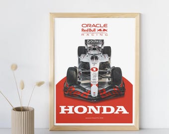 Red Bull F1 &#39;White Livery&#39; Poster Print 2025 Season / Print / Formula 1 / Unframed