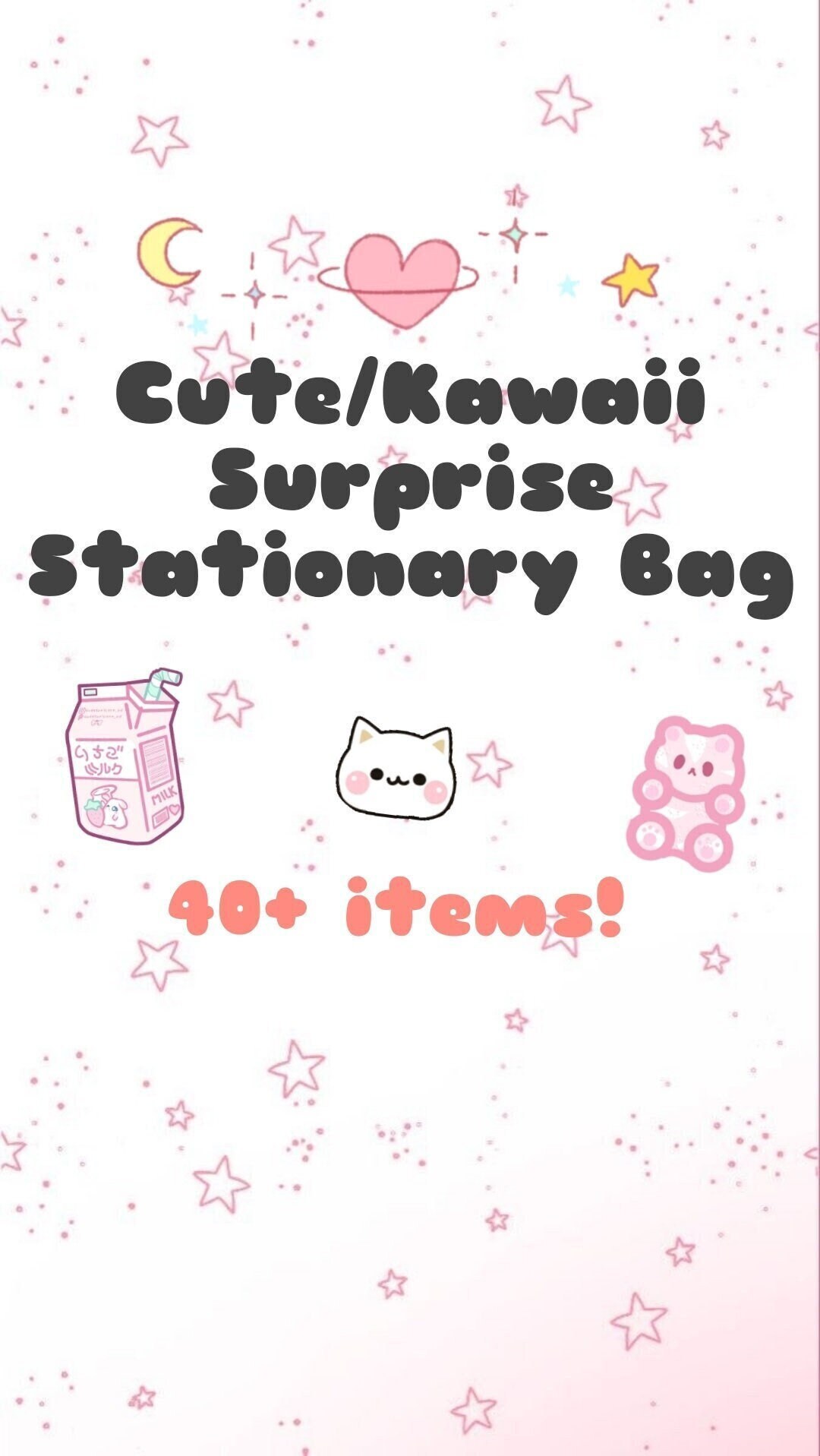 Stationary Surprise Bag| Kawaii Stationary Bag | Cute Stationary Bag | Scrapbooking supplies| Stickers | Memo Sheets| Pen Pal | Gifts|