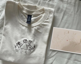 Custom Kids Drawing Embroidered Sweatshirt – shirt Personalized Art Gift