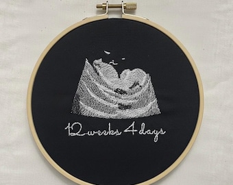 Custom Ultrasound Embroidery Hoop: Personalized Baby Sonogram Keepsake