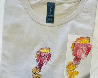Custom Kids Art Embroidered Sweatshirt – Personalized Drawing Gift
