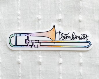 Trombone Sticker, Trombone Decal, Instrument Decal, Waterproof Vinyl Sticker