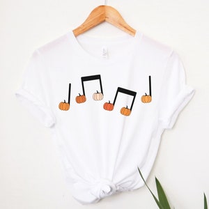 Pumpkin Music Note T-shirt, Fall Music Teacher Tee, Halloween Music Shirt, Halloween Music Teacher Shirt