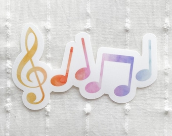Pegatina de nota musical, pegatina de músico, pegatina de profesor de música, regalo de música
