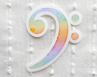 Bass Clef Sticker, Musician Sticker, Music Teacher Sticker, Music Gift