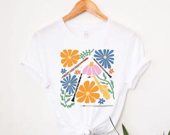 Woodwind Flowers T-Shirt, Band Director Shirt Shirt