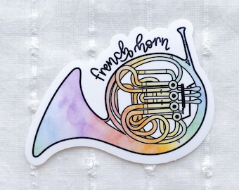 French Horn Sticker, French Hornist Sticker, Instrument Decal, Waterproof Vinyl Sticker
