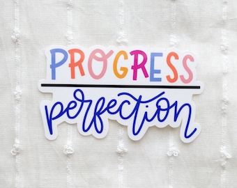 Progress Over Perfection Sticker, Motivational Sticker, Positivity Sticker