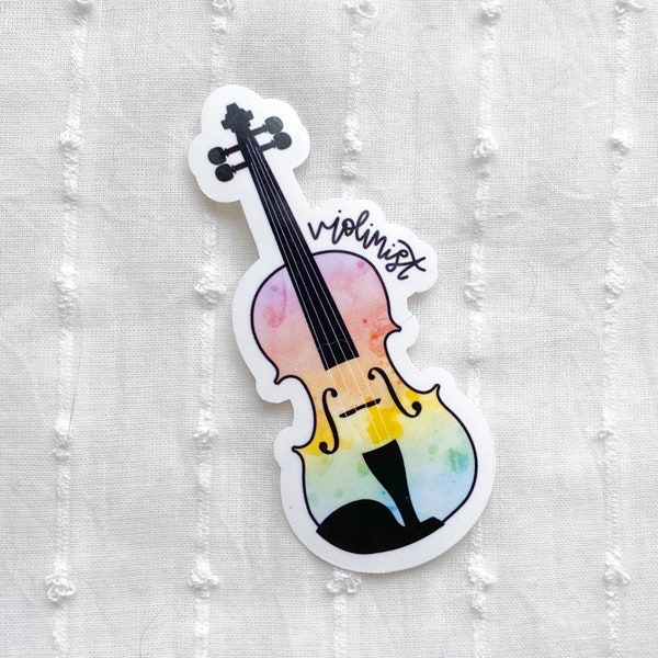 Violin Sticker, Violinist Sticker, Instrument Decal, Waterproof Vinyl Sticker