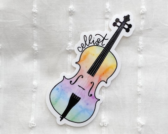 Cello Sticker, Cellist Sticker, Instrument Decal, Waterproof Vinyl Sticker