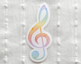 Pegatina de clave de sol, pegatina de músico, pegatina de profesor de música, regalo de música