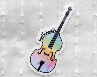 Double Bass Sticker, String Bass Sticker, Bassist Sticker, Instrument Decal, Waterproof Vinyl Sticker