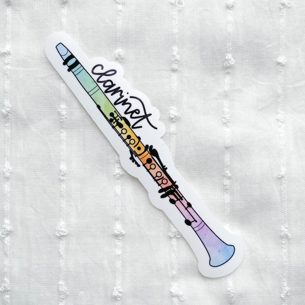 Clarinet Sticker, Clarinetist Sticker, Instrument Decal, Waterproof Vinyl Sticker