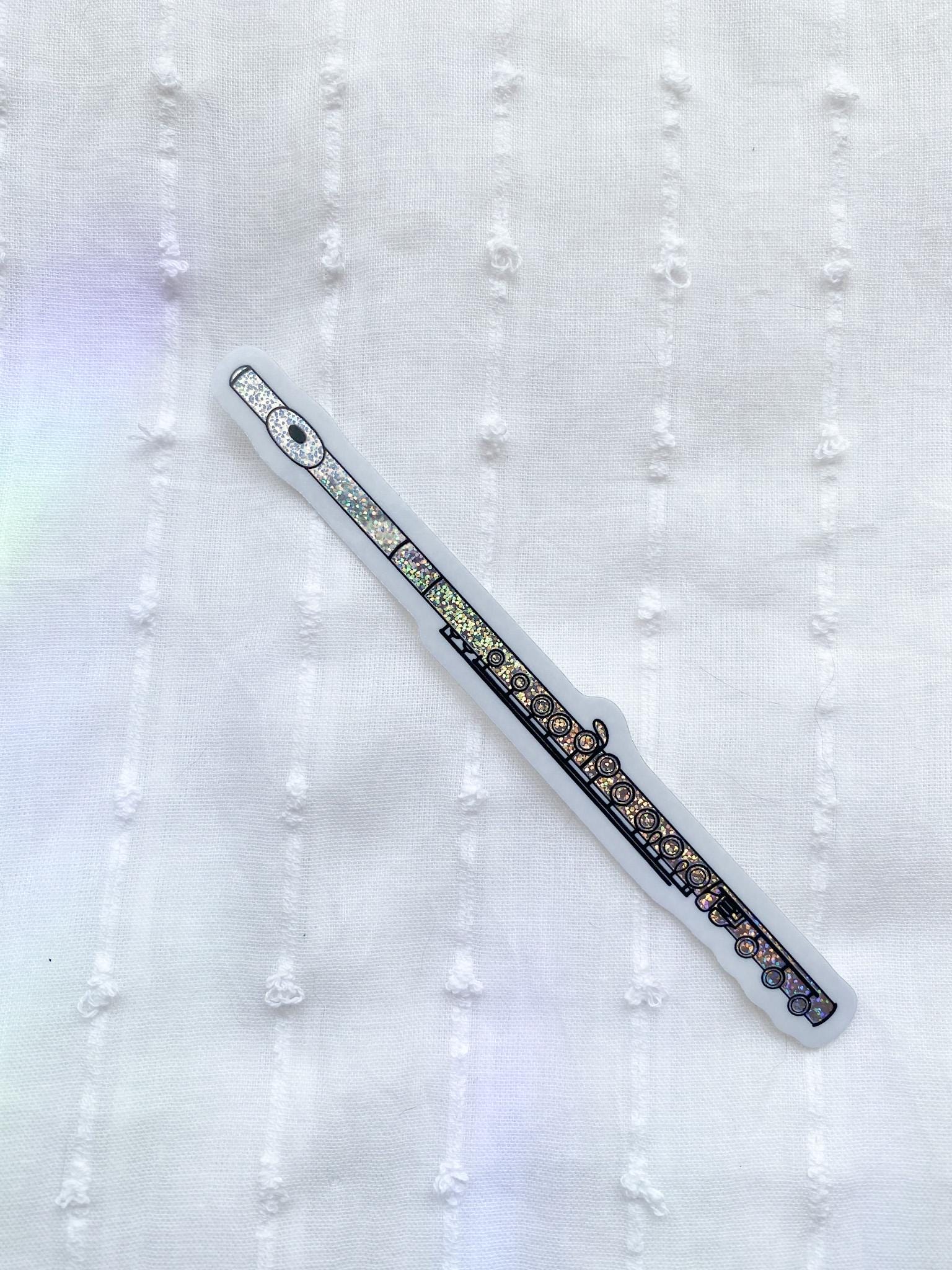 Flute Musical Instrument Sticker Sparkling Flute Sticker, Flutist Sticker - Etsy