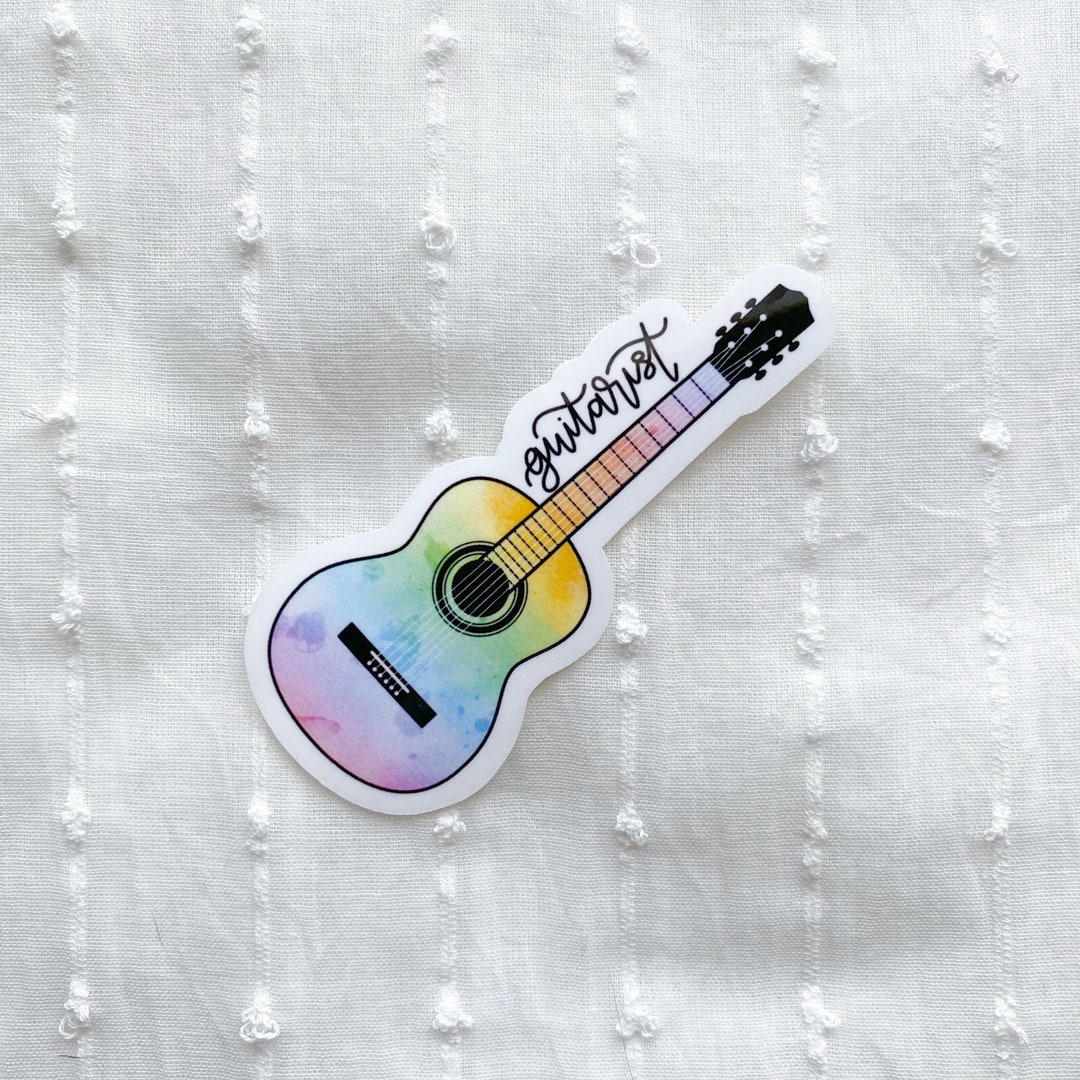 Guitar Sticker, Guitarist Sticker, Instrument Decal, Music Sticker