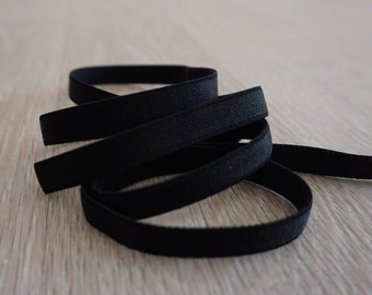 Black satin strap elastic, 10mm, bra elastic