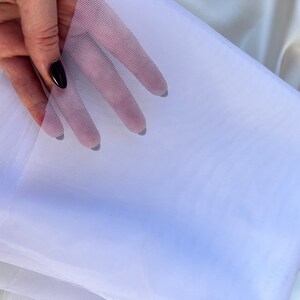 Mesh tessuto stabilizzatore / Marquisette bianco tessuto non elastico, fodera corpetti, fodera intimo immagine 3