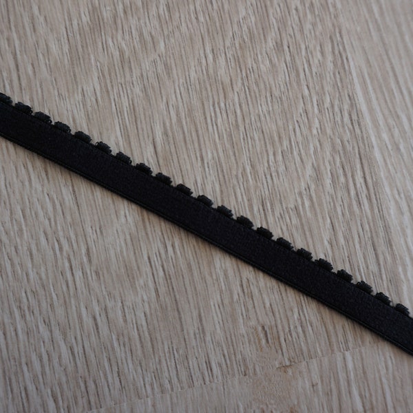 Elastico smerlato nero 10mm per intimo, elastico per reggiseno, elastico per slip