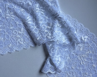 Pizzo elasticizzato floreale bianco per creare completini di lingerie fatti a mano su misura
