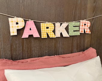 Personalized Fabric Letter Banner | Custom Name Garland | Baby Shower, Birthday, Nursery, Dorm, Homeschool Decor