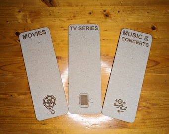 Filmcollectie Display Tags - Genre Basic | Houten filmlabels