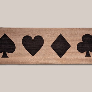 Playing Card Symbols Wall Art | Laser Engraved Wood Sign