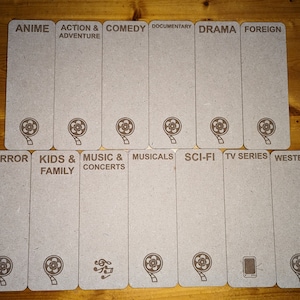 Movie Collection Display Tags - Genre | Wood Movie Display Tags