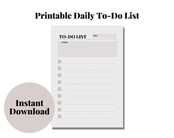 Printable To-Do List | Downloadable To-Do list | Digital To-Do List | Minimal To-Do List Planner | A4 (210 x 297mm)