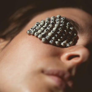 Natural Dalmatian Jasper Stone Eye Patches | Sustainable Natural Eye Mask | Eye Relaxation & Meditation | Spa Reusable Eye Cover