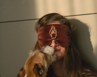 Handmade Silk Sleep Mask with Italian Velvet Back – Luxury Eye Mask for Sleeping, Travel, Relaxation and Self Care Gift