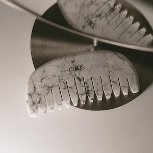 Natural Howlite Hair Comb | Scalp Massager & Relaxation | Gua Sha Stone Comb | Gemstone Comb | Head Massage