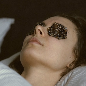 Natural Dark Agate Eye Patches (Pair)| Sustainable Natural Eye Patches|Eye Relaxation & Meditation| Spa Eye Cover Reusable| Weight: 20g each